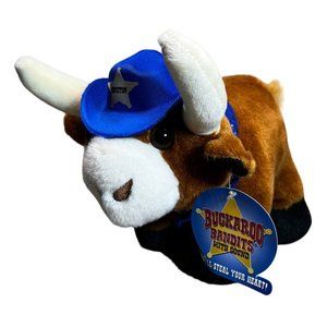 NWT Buckaroo Bandits Texas Longhorn Cow Plush 8" Cowboy Hat Makes Sound Bandana